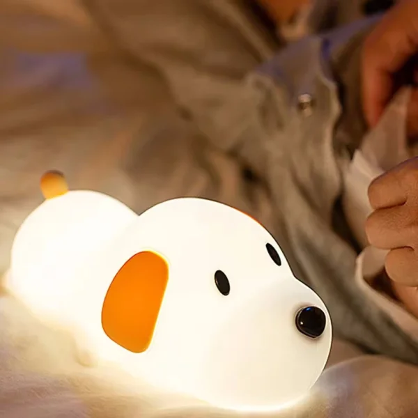 Luminária Infantil LED Cachorro de Silicone