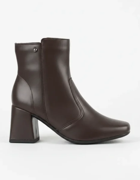Bota Feminina Lauraliza Bico Quadrado Sintético