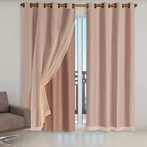Cortina com Forro Blackout  com Voil 600x250cm - Blecaute