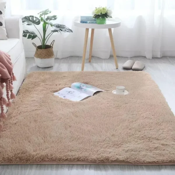 Tapete Peludo Luizatex 1,5x2m  - Bege, Pelo Alto, Desenho Têxtil