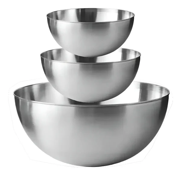 3 Bowls Saladeira Inox Tigela Grande Redonda Bacia Vasilha