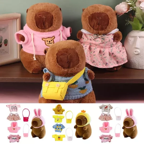 Pelúcia RoadGold Capivara Vestível - Boneca com Roupas e Acessórios