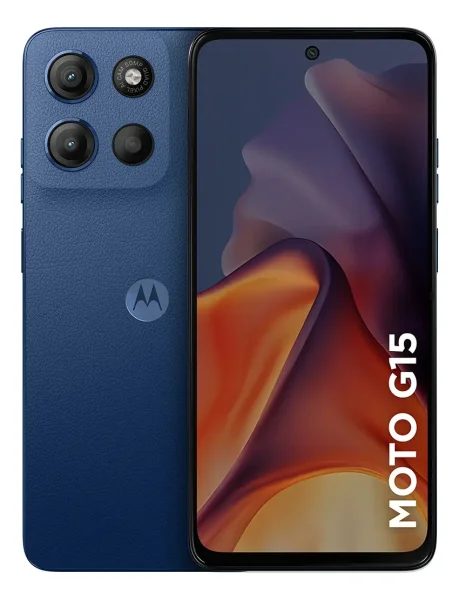 Moto G15 Dual SIM — 4 GB RAM, 128 GB, Azul Marinho.