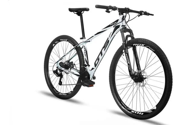 Bicicleta Aro 29 GTS RDX 24V - Quadro Alumínio 21", Freio a Disco, Branco/Preto