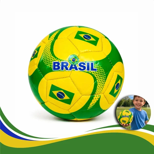Bola Futebol Infantil Copa Brasil Verde Amarela Pequena Nº2