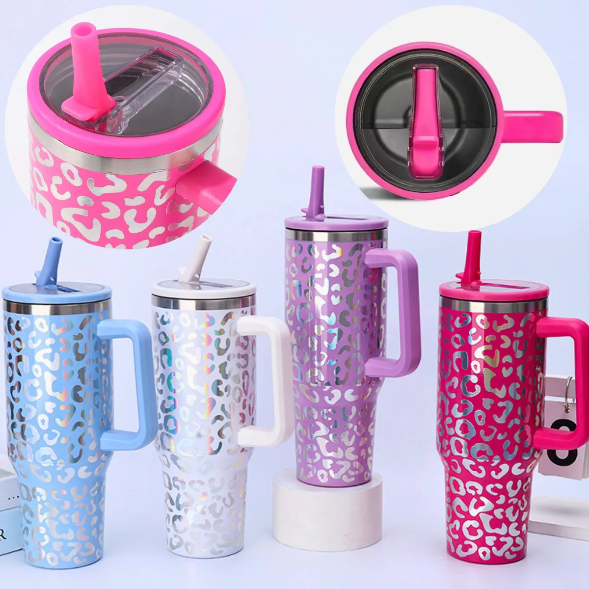 Copo Térmico Caneca Inox Água Canudo Alça Tampa Onça 1200ml