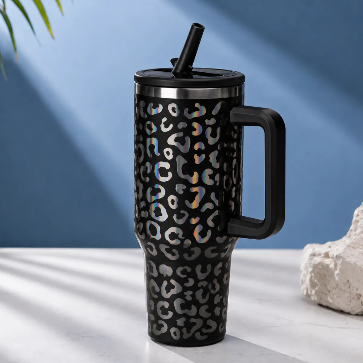 Copo Térmico Caneca Inox Água Canudo Alça Tampa Onça 1200ml