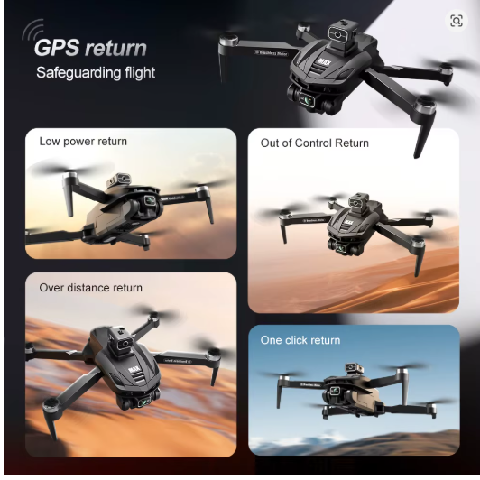 Drone Com Gps V168 Pro Max 2025 Câmera Hd Profissional 8k 5g Wifi Fpv Desvio De Obstáculos 360° Motor Brushless Quadricóptero De Controle Remoto Com T