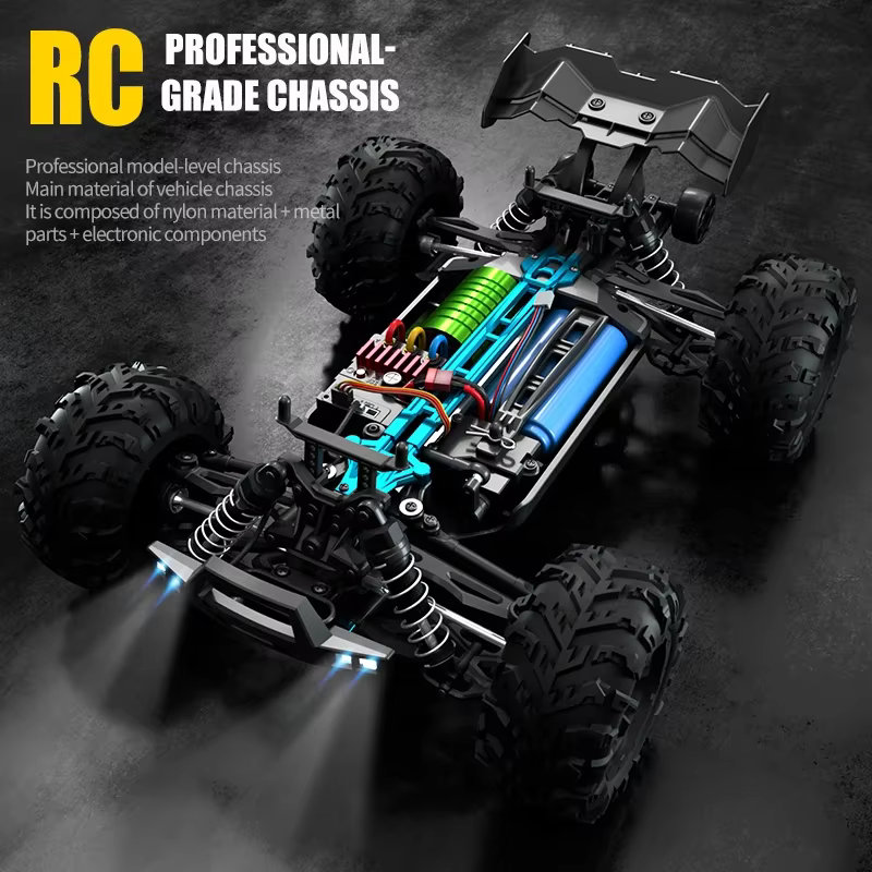 Carro De Controle Remoto 4WD (4x4) Escala 1:16 70km/h Ou 50km/h Com Led, Carros De Controle Remoto De Alta Velocidade Monster Truck 