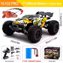 Carro De Controle Remoto 4WD (4x4) Escala 1:16 70km/h Ou 50km/h Com Led, Carros De Controle Remoto De Alta Velocidade Monster Truck 