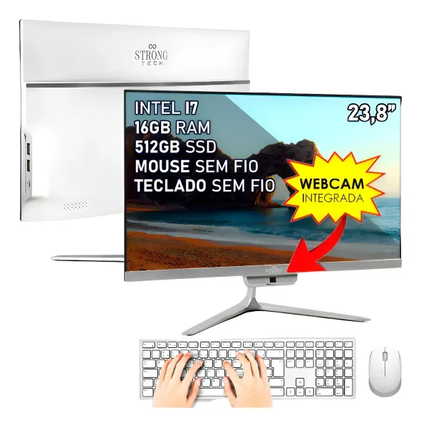 All In One Completo Intel I7 16gb Ssd 512gb 23,8 Strong Tech