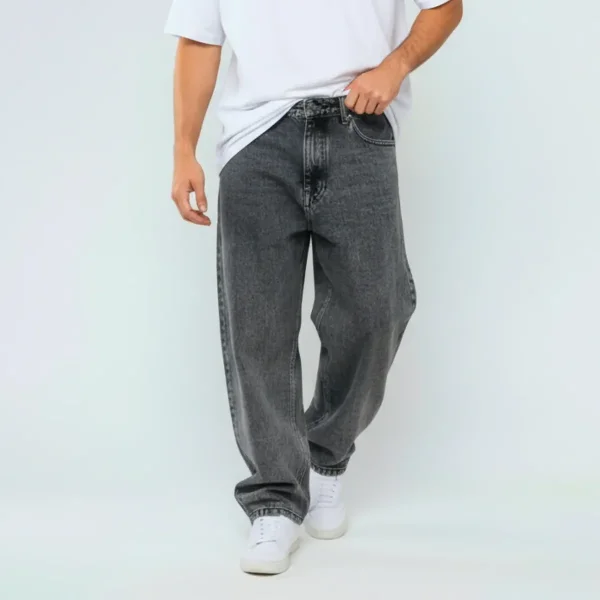 Calça Jeans Masculina Baggy Balão Streetwear  - Cinza Estonada