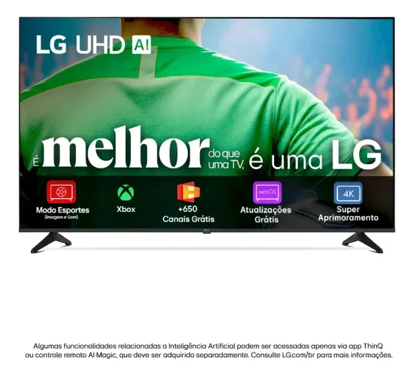Smart TV LG UHD AI 43" (UA75) - 4K UHD com HDR10 Pro, Processador α7 AI Gen8.